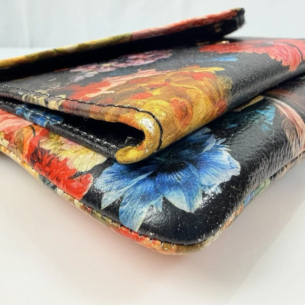 Lodis Italian Leather Wallet Organizer Rosalia Floral Crossbody Purse